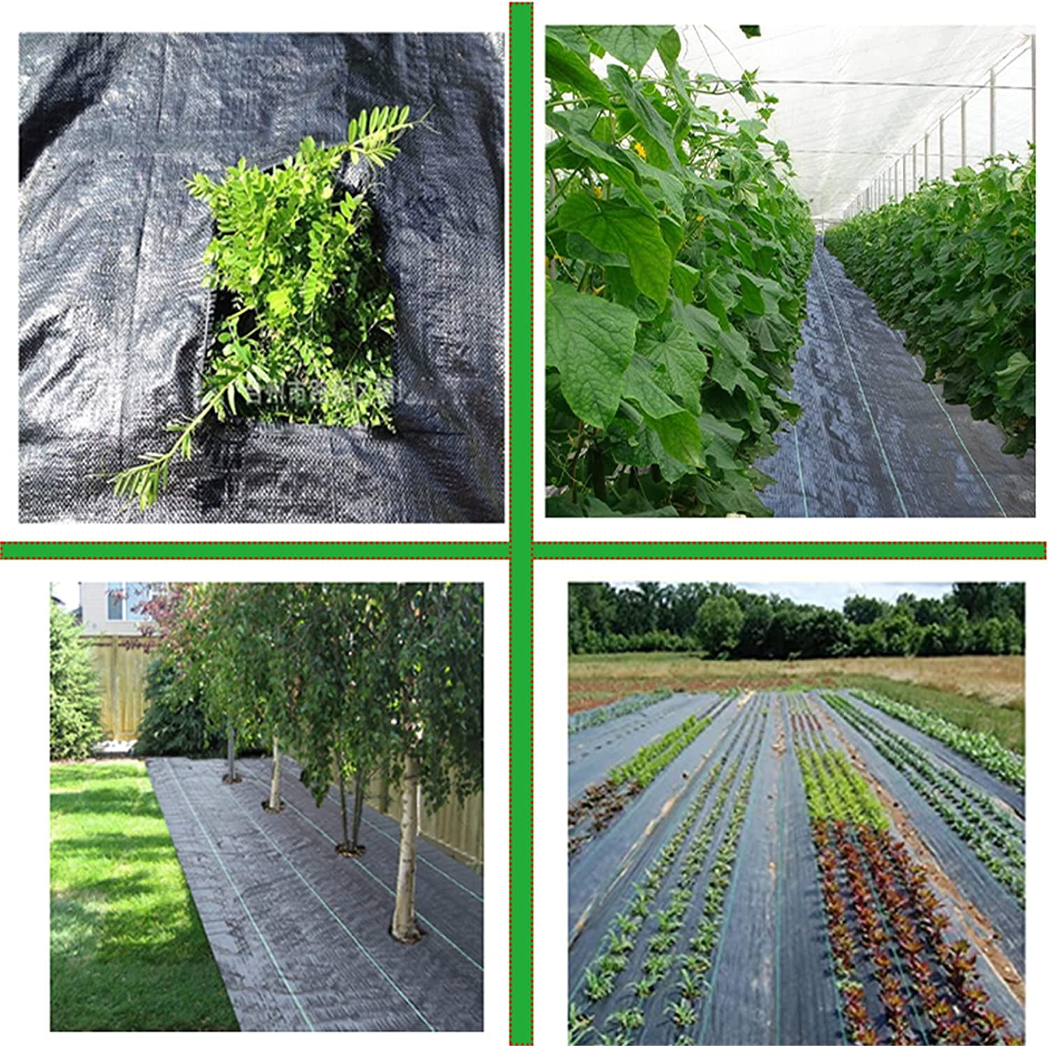 Waltyotur Garden Weed Barrier Landscape Fabric Heavy Duty Ground Cover Gardening Mat Outdoor Weed Control Cloth for Lawns Yards Greenhouse 150 FT