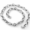 thumbnail image 3 of 6.5/7.5/12mm Polished Silver Stainless Steel Hollow Coffee Bean Chain Necklace, 3 of 6