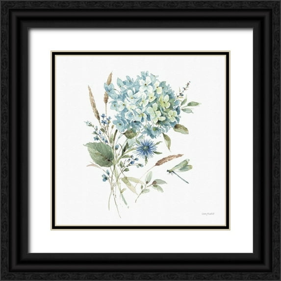 Audit, Lisa 15x15 Black Ornate Wood Framed with Double Matting Museum Art Print Titled - Bohemian Blue 03A