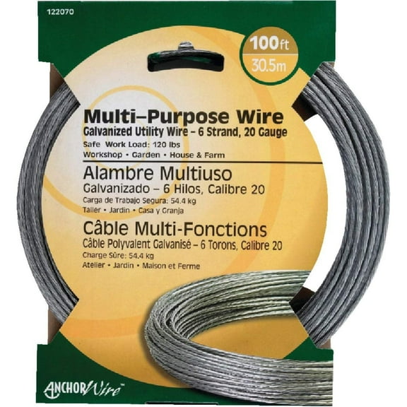 Hillman 0.096 - 0.099 in. Dia. x 100 ft. L Galvanized Steel 20 Ga. Wire