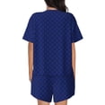 thumbnail image 3 of Naloa Navy Blue Women's Short-Sleeved Pajama Set, Loungewear, Summer pajamas, Breathable Cozy - 3X-Large, 3 of 9
