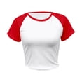 thumbnail image 4 of Bibifish Womens Tee Tops Y2K Chic Slim Fit Short Sleeve Set-In Sleeve T Shirts Crewneck Party Stylish Chic Casual Cute Trendy Tee Tops, 4 of 5