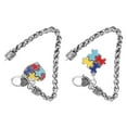thumbnail image 3 of FRCOLOR Hand Chain 2pcs Autism Charms Creative Jigsaw Puzzle Autism Hand Chains Zinc Alloy Autistic Bracelets,7.87"X1"X0.2", 3 of 5