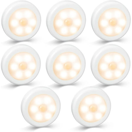 

Night Light with Motion Sensor 50LM 3000K Warm White Wireless Indoor Motion Sensor Cabinet Lights for Stairs Bedroom Kitchen Kids Room Hallway Bathroom (8 Pieces)