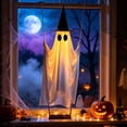 thumbnail image 6 of Large Hanging Swing Ghost Halloween Decor with Remote Control, Waterproof LED Light Up Ornament, 8 Lighting Modes Indoor Outdoor Yard Porch Haunted House Decoration, 6 of 7