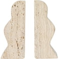 thumbnail image 2 of Decorative Travertine Wave Bookends, Natural Stone, Set of 2 – Elegant Book Holder, Stylish and Durable, Perfect for Bookshelf or Office Décor, 2 of 4