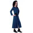 thumbnail image 2 of Moomaya Robe Maxi à Manches Longues, Longue, Boutonnée, Unie, Décontractée, Fendue, 2 of 6