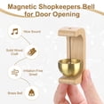 thumbnail image 2 of Uxcell 2-Pack Magnetic Shopkeepers Bell for Door Opening, 1.6inch/4cm Beech Vintage Wind Chime Doorbell with Brass Bell for Front Porch/Garden/Backyard [Beige, C Shape], 2 of 6
