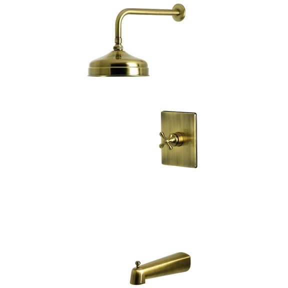 Kingston Brass KB6343AX Revival Single-Handle Pressure Balanced Tub and Shower Faucet, Antique Brass