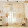 thumbnail image 7 of Sunyuer European Style Luxury Gold Floral Embroidered Curtain for Living Room,Grommet Top,2 Panels, 7 of 7
