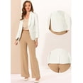 thumbnail image 2 of DARING DIVA Shawl Lapel Long Sleeve Pockets Office Blazer S White, 2 of 6