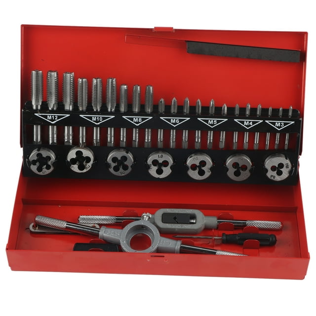 Rethread Tapand Die Tool,32Pcs/Set Threaded Tap and Tap Wrench Thread Tools Tapand Die Set Professionally Tested