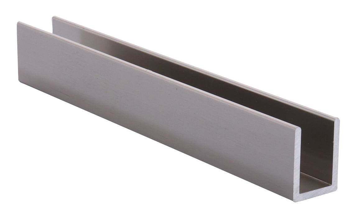 CRL SDCD38BN Brushed Nickel 3/8" Fixed Panel Shower Door Deep UChannel