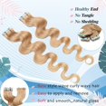 thumbnail image 3 of MY-LADY 20PCS Wavy Curly Tape in 100% Real Human Hair Extensions Hairpiece Skin Weft Full Head 20inch #27 Dark Blonde, 3 of 9