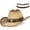 Beige+black, variant on Cowboy Hat for Men & Women - Sun Hat with 2 Interchangeable Bands, Wide Brim Outdoor Ranch Hat