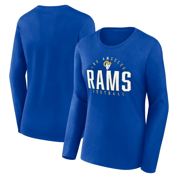 Women's Fanatics Royal Los Angeles Rams Plus Size Foiled Play Long Sleeve T-Shirt