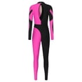 thumbnail image 3 of iiniim Women Shiny Rhinestone Gymnastics Leotard Unitard Full Length Figure Ice Skating Jumpsuit Hot Pink S, 3 of 7