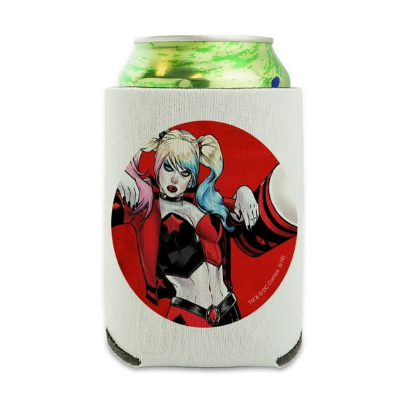 Harley Quinn Character Can Cooler - Drink Sleeve Hugger Collapsible Insulator - Beverage Insulated Holder