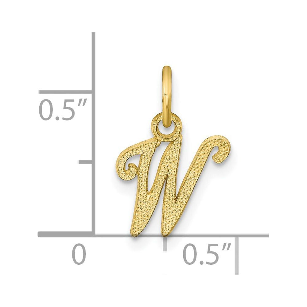 10k Initial W Charm Yellow Gold