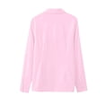 thumbnail image 4 of Only Moment Womens Tops Long Sleeve V Neck Polyurethane Fiber with Button Cuffs Dressy Casual Summer Outfits Early Fall Fashion Spring Clothes Pink,S, 4 of 6
