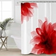 thumbnail image 2 of 54x78 Inch Shower Curtain Decorative Red Flower Bathtub Bath Curtains Fabric Waterproof Bathroom Decor Boho Modern Floral Abstract Ombre Leaf White Small Stall Shower Curtain Set with 12 Hooks, 2 of 6
