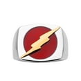DC Comics The Flash Men's Stainless Steel Logo Ring, Size 10