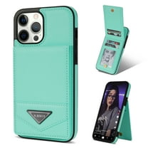 Mantto Back Wallet Case for iPhone 15 Pro Max 6.7" - Premium Business PU Leather Phone Case with Card Holder - Shockproof RFID Blocking Flip Kickstand Full Body Protection Cover - Mint