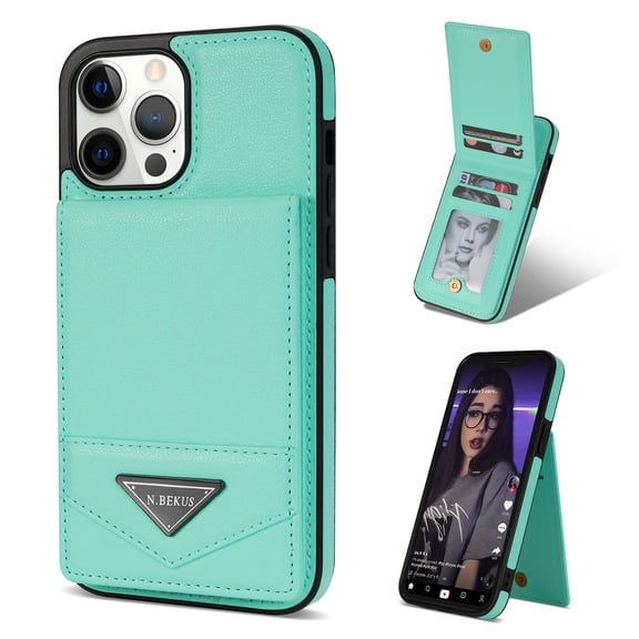 Mantto Back Wallet Case for iPhone 11 Pro Max - Premium PU Leather Phone Case with Card Holder - Shockproof RFID Blocking Flip Kickstand Full Body Protection Cover for iPhone 11 Pro Max - Mint