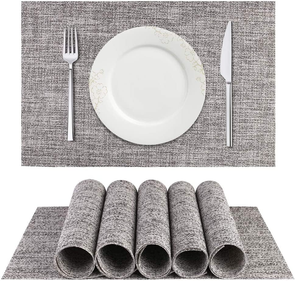 White Black NEW Set of 6 Vinyl Placemats Place Mats Table Mats Burgundy Green