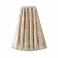 thumbnail image 2 of Elainilye Fashion Women's Flowy Skirt Solid Color Classic Silky High Waist Flowing Half Skirt,Brown, 2 of 7
