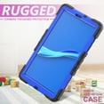 thumbnail image 6 of Dteck Lenovo Tab M10 HD (2nd Gen) 10.1 Inch 2020 Case TB-X306F/TB-X306X 10.1" Case with Built-in Screen Protector, Shockproof Rotatable Kickstand Cover Hand Strap and Shoulder Strap,Black+Blue, 6 of 8