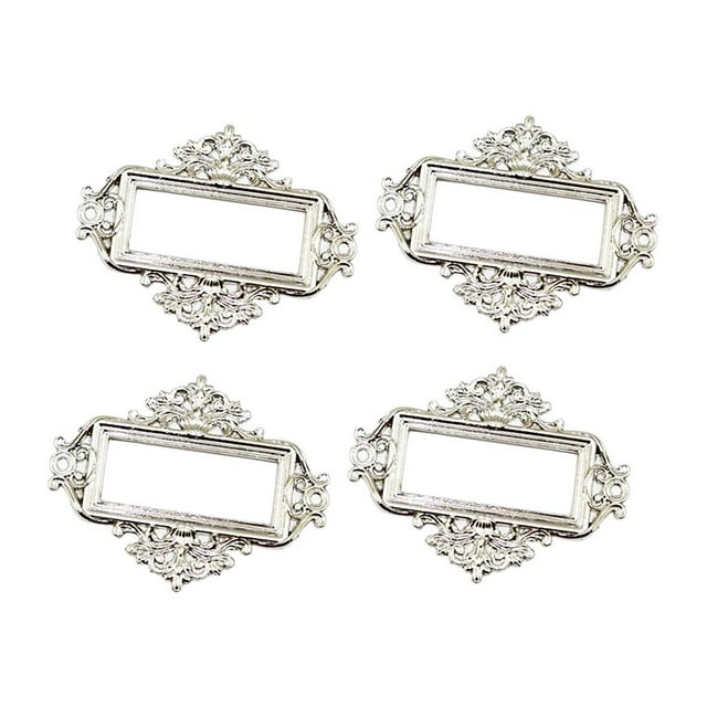 DOLITY Set of 4 Metal Label Frames Label Holder Card Holder for Filing Cabinet Cupboard
