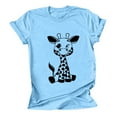 thumbnail image 5 of Gyedtr Oversized T Shirts for Women, Womens Summer Tops Giraffe Print Graphic Short Sleeve Crew Neck T-Shirt Plus Size Womens Cute Tops Blue On, 5 of 6