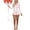 white, variant on Women’s Printed Deep V Romper Pajama, Long Sleeve One-Piece Loungewear Sleepwear Shorts, Valentine Gift