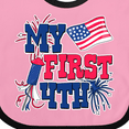 thumbnail image 4 of Inktastic My First 4th with American Flag Rocket and Fireworks Boys or Girls Baby Bib, 4 of 4