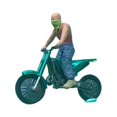 thumbnail image 2 of Adorno de motociclista en miniatura con diorama de motocicleta a escala 1:64 Verde, 2 of 8