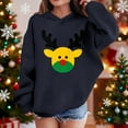 thumbnail image 2 of Lorytime Christmas Hoodies for Kids Boys Girls Reindeer Sweatshirt Long Sleeve Pullover Drop Shoulder Soft Tops Blue, 2 of 4