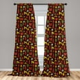 thumbnail image 5 of Ambesonne Mexican Curtains, Tequila and Saguro, Pair of 28"x63", Multicolor, 5 of 5
