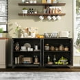 thumbnail image 4 of Garvee 61" Buffet Sideboard Cabinet with 4 Fluted Doors, Adjustable Shelves, Modern Farmhouse Coffee Bar Cabinet, Durable Kitchen Storage for Living Room, 4 of 8