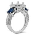 thumbnail image 2 of Dazzlingrock Collection 18K Princess Cut Blue Sapphire & Round White Diamond Semi Mount Engagement Ring, White Gold, Size 5.5, 2 of 4