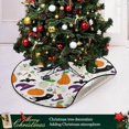 thumbnail image 6 of GZHJMY Halloween Pumpkin Ghost Christmas Tree Mat, Round Christmas Tree Stand Mat Decoration for Holiday Party Home Christmas Day Ornaments Floor Door, 28.3", 6 of 6