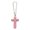 Pink, variant on Fanoery Stylish Clay Crucifix Pendant With Crystal Accent For Car Rearview Mirror Decoration Car Interior Hanging Accessories