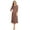 Mocha, variant on Women's Casual Basic Comfy 3/4 Sleeve Flare A-line Midi long maxi Dress