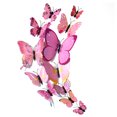 thumbnail image 4 of Billuyoard 12 Uds 3D mariposa pegatina de pared en la pared decoración del hogar mariposas para niños habitación de bebé dormitorio techo decoración Decoración del hogar Rosado rojo Billuyoard HA002018-03, 4 of 6