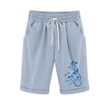 thumbnail image 2 of Elvqul Women's Shorts Lightweight Casual with Pockets Elastic Waist Drawstring Light Blue Shorts, 2 of 3