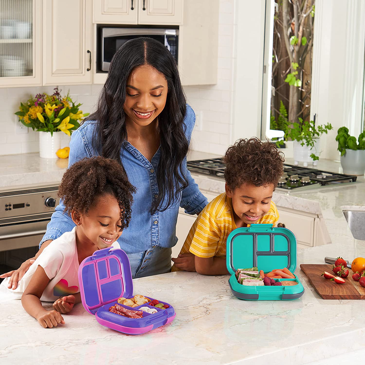  Bentgo® Kids Chill Lunch Box - Leak-Proof Bento Box with  Removable Ice Pack & 4 Compartments for On-the-Go Meals - Microwave &  Dishwasher Safe, Patented Design, & 2-Year Warranty (Fuchsia/Teal): Home