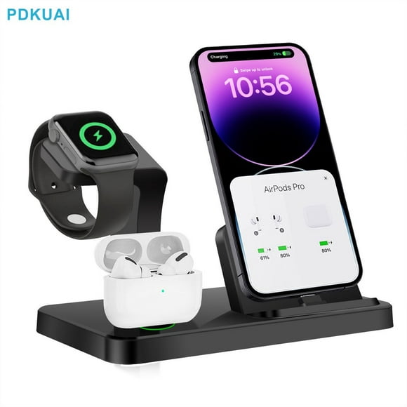 PDKUAI 3 in 1 Fast Charging USB Charging Dock Station for Airpods Apple Watch iPhone Wireless Charger Stand