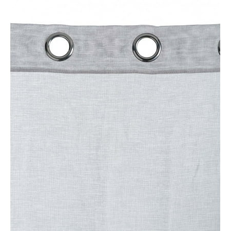 Plow & Hearth SunSpun Tab Top Outdoor Curtain  110 W x 84 L - Grey