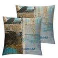 thumbnail image 2 of Awypu Set of 2 Decorative Pillow Case Throw Pillows Covers Couch Indoor Bed, Blue Brown Abstract Art Painting Home Sofa Cushion Cover Pillowcase Gift Bed Car Living Home White, 2 of 6