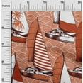 thumbnail image 2 of oneOone Polyester Spandex Orange Fabric Nautical Fabric For Sewing Printed Craft Fabric By The Yard 56 Inch Wide, 2 of 5